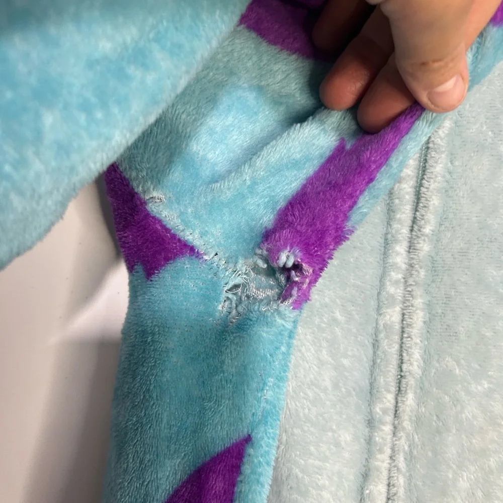 5 for $25🔥Disney Pixar Monsters Ink Sully Plush Pajama Jumpsuit Medium (8-10) - Picture 7 of 8